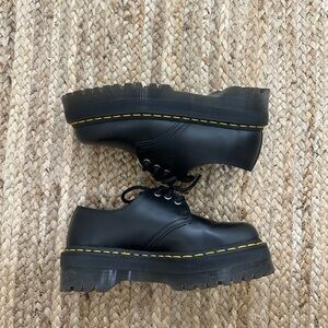 Dr Martens AirWair Polished Smooth Black Platform Loafers